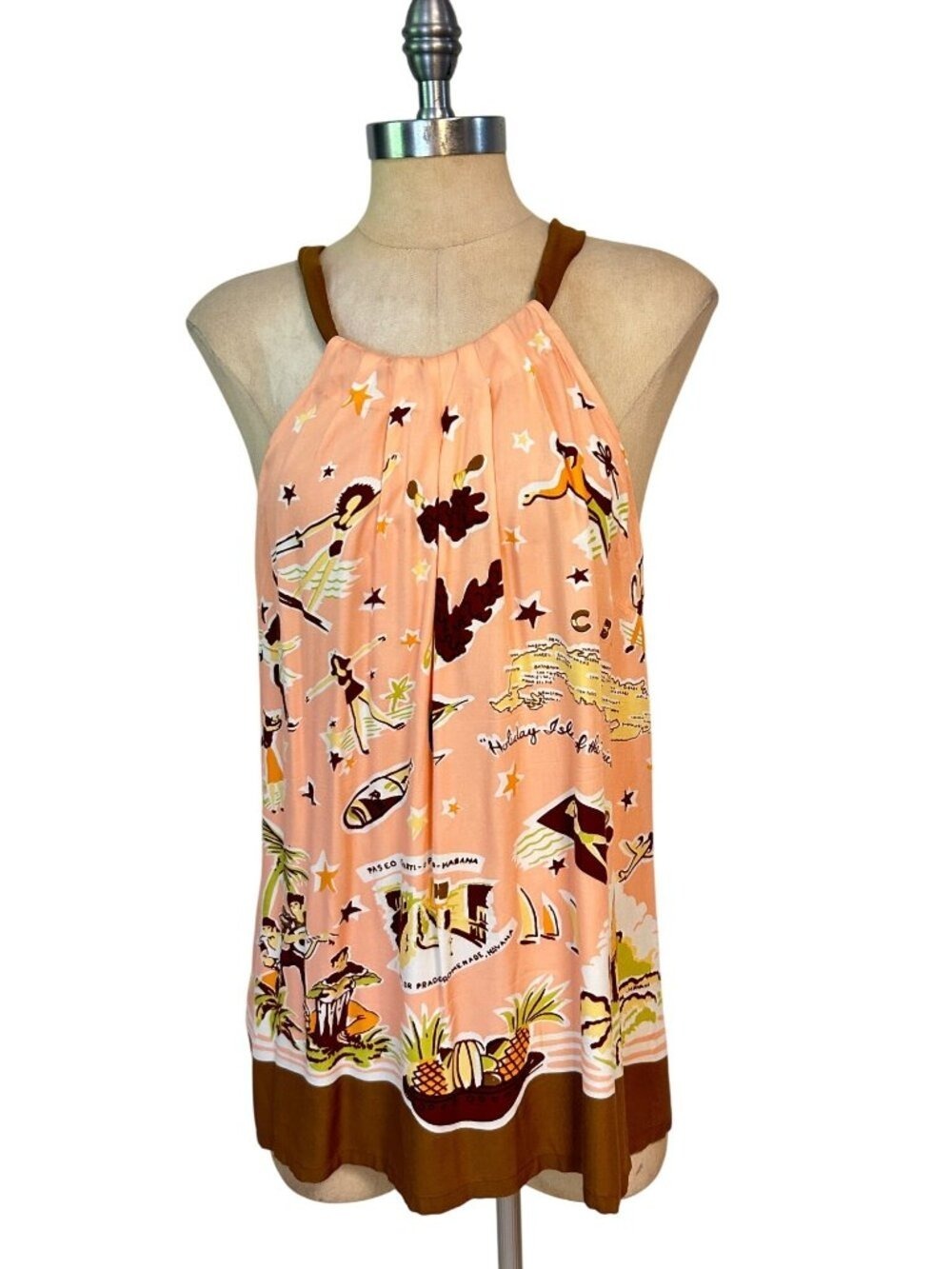 Tommy Bahama Relax Fiesta Isle Halter Top Tank Top Shirt Medium
